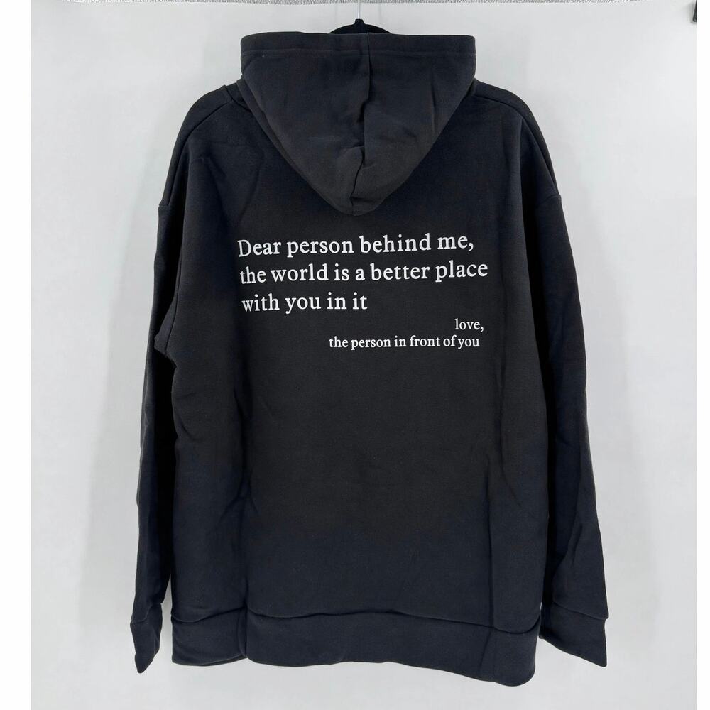 Dear Person Co Zip Up Hoodie XL Black "you are enough." Graphic Hoodie NWT